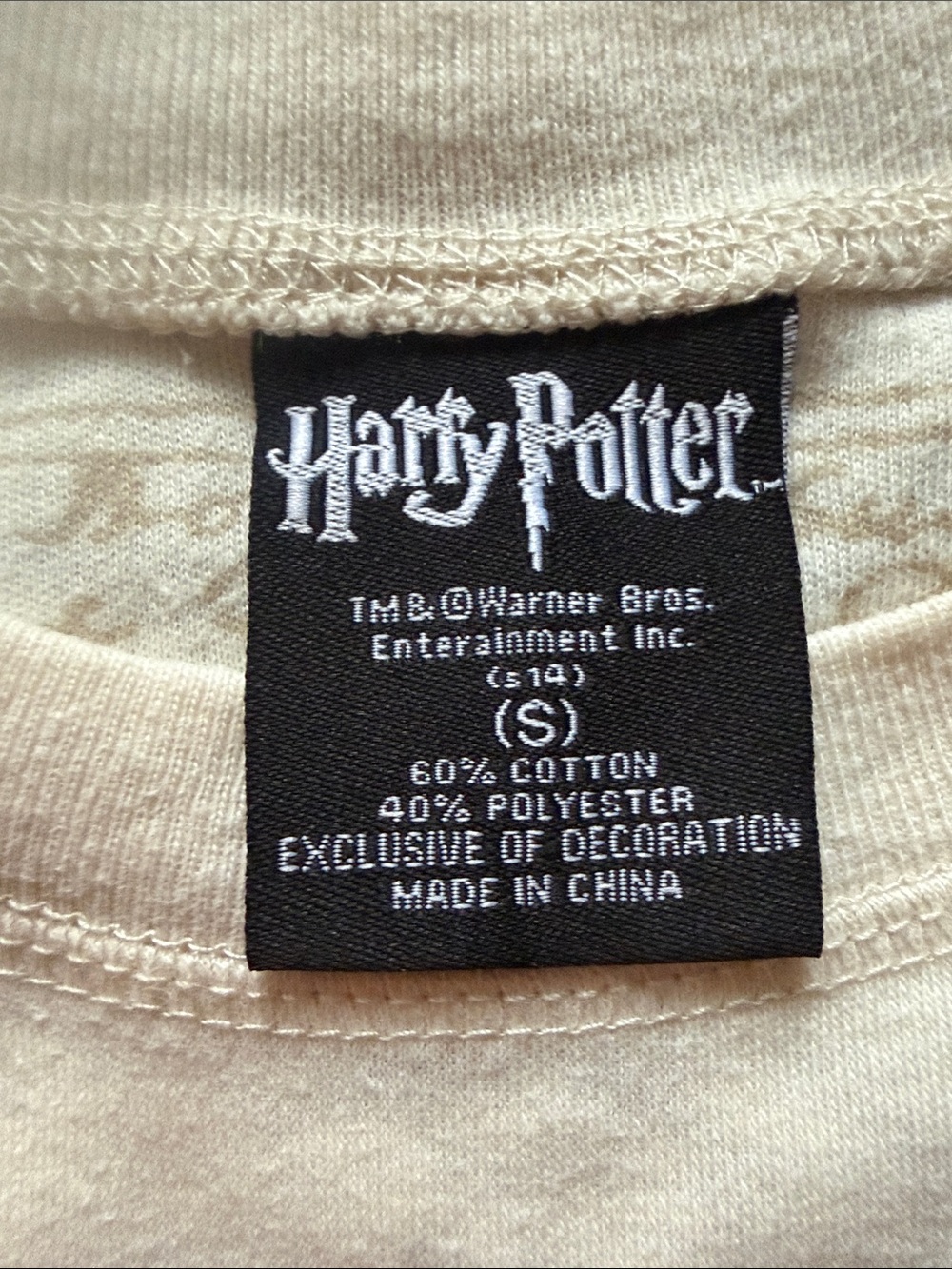 Official Harry Potter Marauders Map Sweatshirt Cream Size S Hidden Graphic - Picture 5 of 7